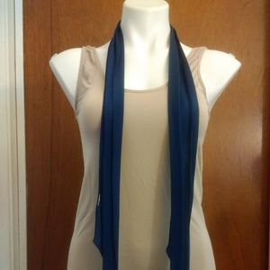 Vintage silk navy blue scarf
